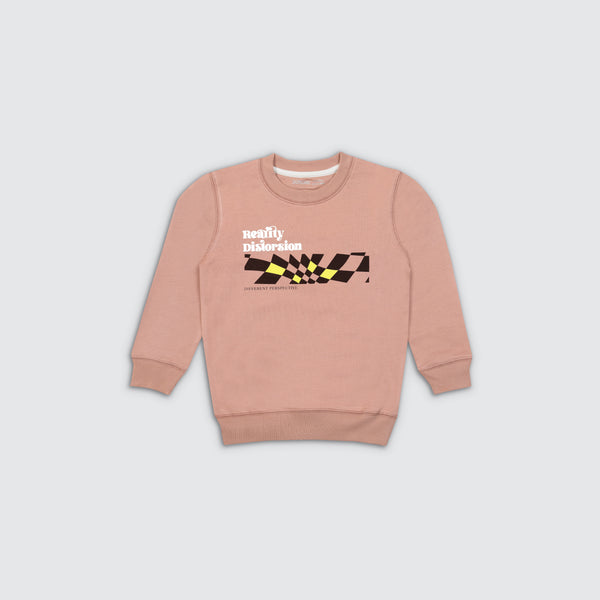 Boy's Terry Printed Sweatshirt - Salmon Pink