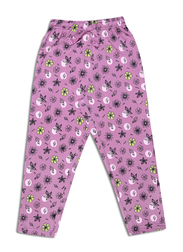 Girl's Printed Track Pant - Aqua Mouve