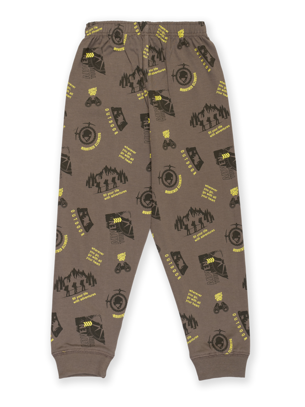 Boy's Essential All Over Print Joggers - Taupe