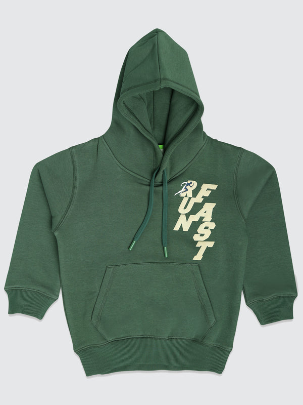 Boys Hoodie - Bark Green