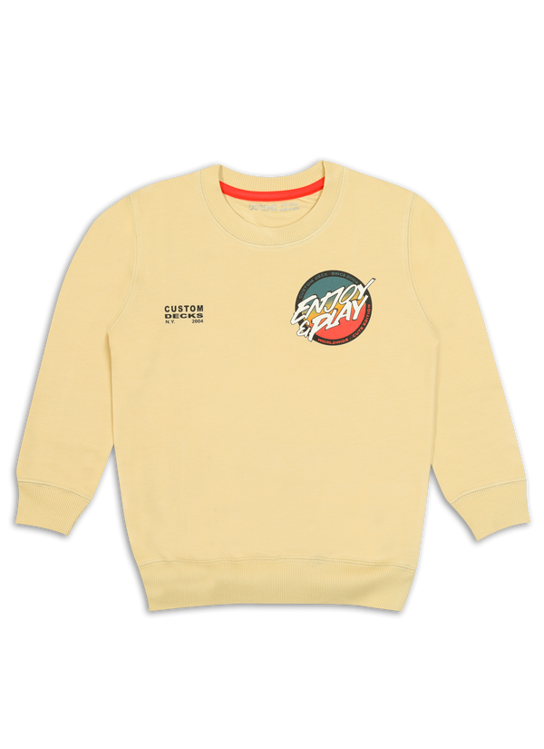 Boy's Terry Printed Sweatshirt - Play Sand