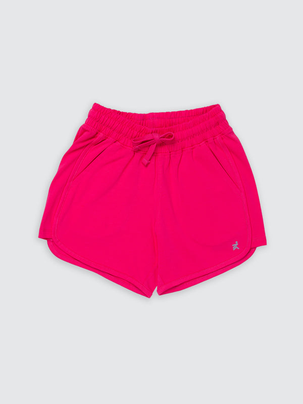 Baby Girl's Solid Shorts - Neon Pink