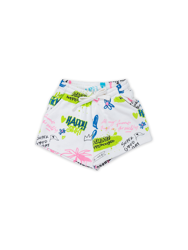 Baby Girls Shorts - Happy Start Print