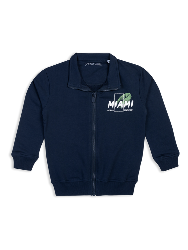 Girl's Apex Zip Up Sweatshirt  - Heart Navy