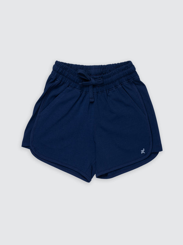 Baby Girl's Solid Shorts - Oxford Blue