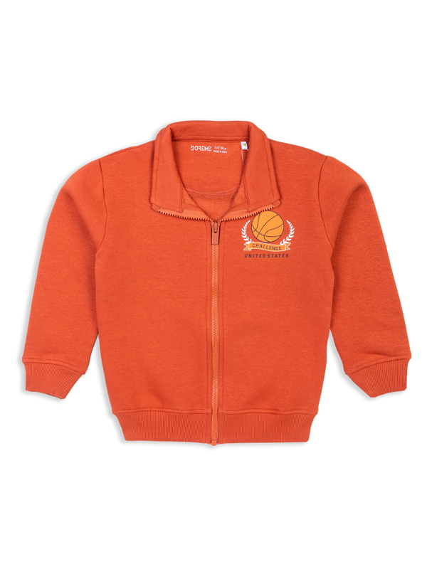 Baby Boys Zipper Sweatshirt - Crew Rust