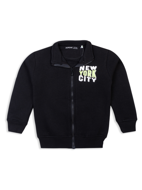 Baby Boys Zipper Sweatshirt - Black