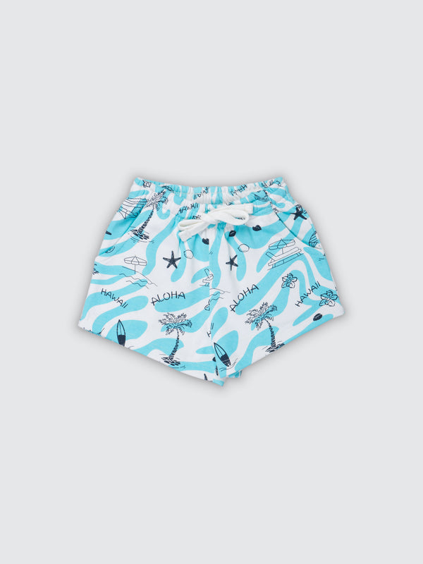 Baby Girl's All over Print Shorts - Hawaii Aloha Print