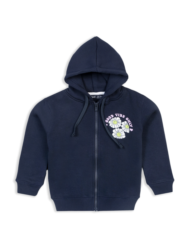 Girl's Fleece Hoodie - Space Navy