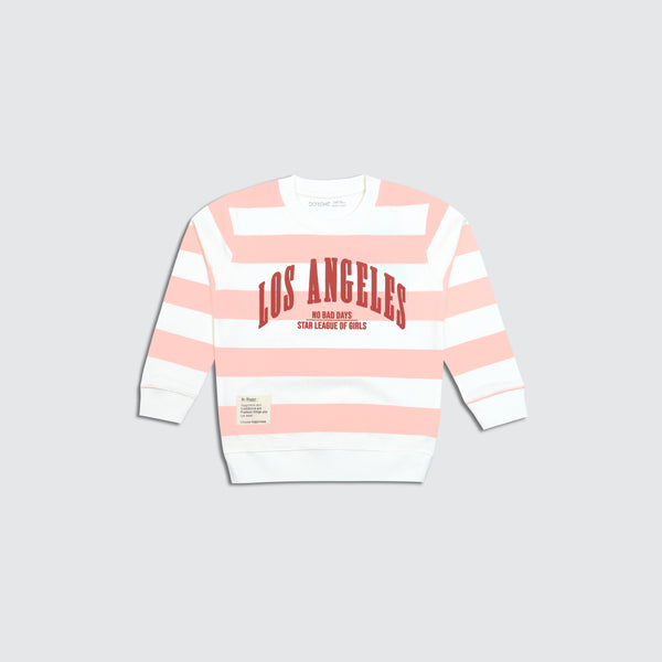 Baby Girls Terry Stripe Sweatshirt - Los Angeles Print
