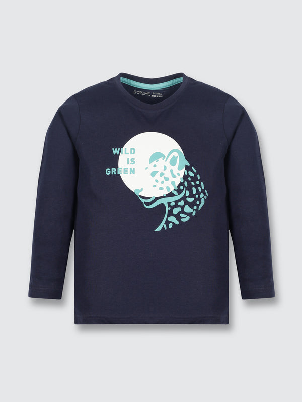 Baby Boys Long Sleeve T-Shirt - Prussian Blue