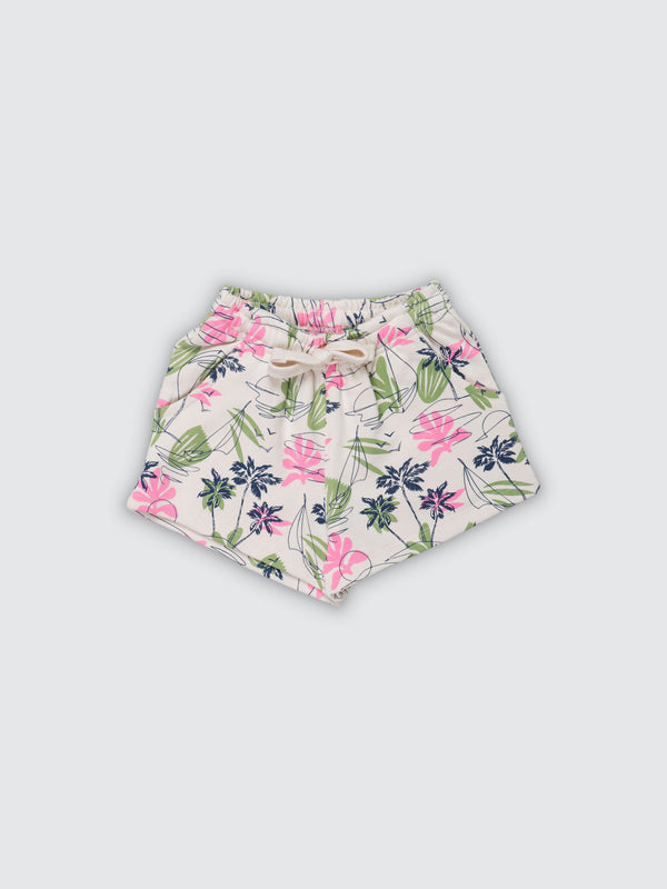 Girl's All over Print Shorts - Tropical Print