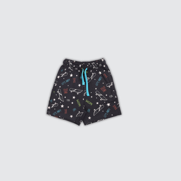 Boy's Printed Shorts - Denim Blue