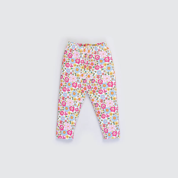 Girl's All Over Print Capri - Off White