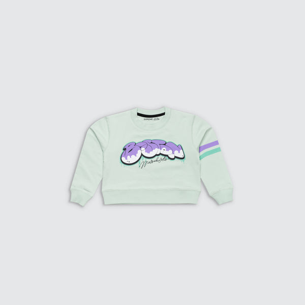 Girl's Apex Crop Sweatshirt - Milan Green
