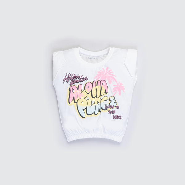 Baby Girl's Turn-Up T-Shirt - Off White