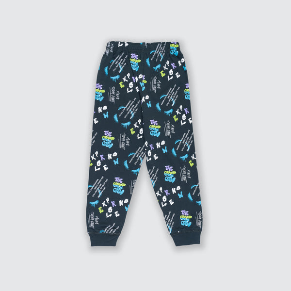 Boy's Essential All Over Print Joggers - Duck Green