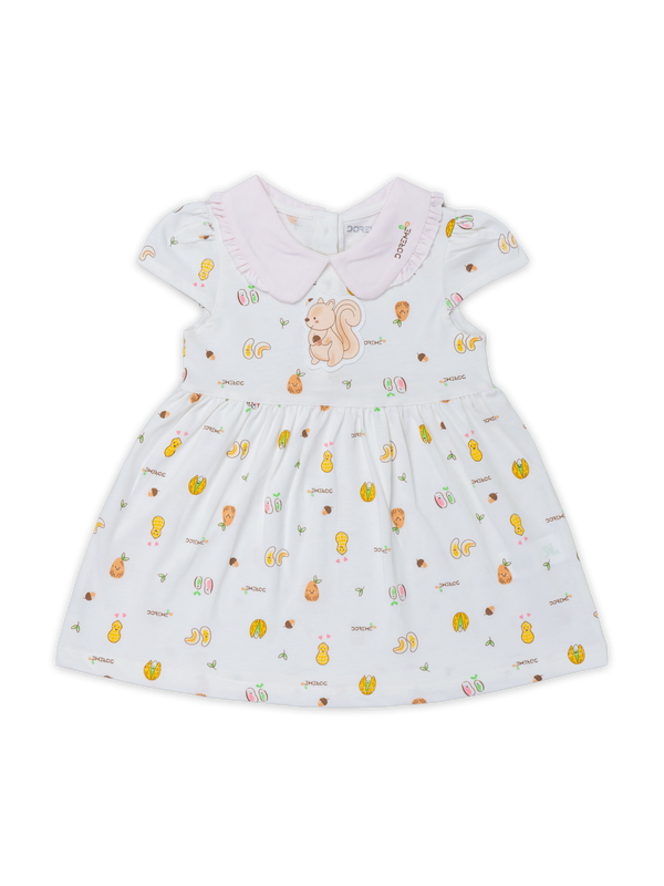 Baby Girl's Squirrel Dress - Duck Pink