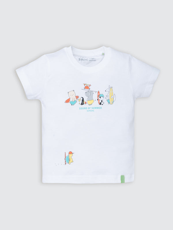 Infant Boys Printed T-Shirt - White
