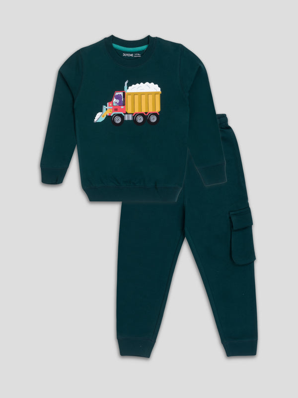 Boy's Terra Co-Ord Set - T-rex Green