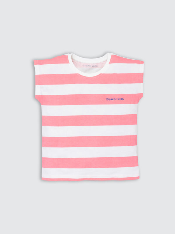 Girls Stripe T-Shirt - Blossom