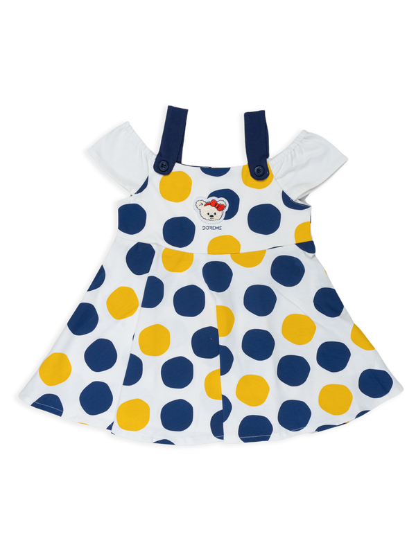 Baby Girl's Bear Patch Dress - Blue Berry