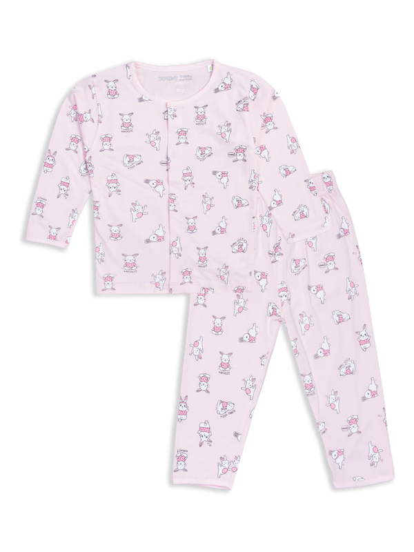 Newborn Front Open Pyjama Set - Water Lilac