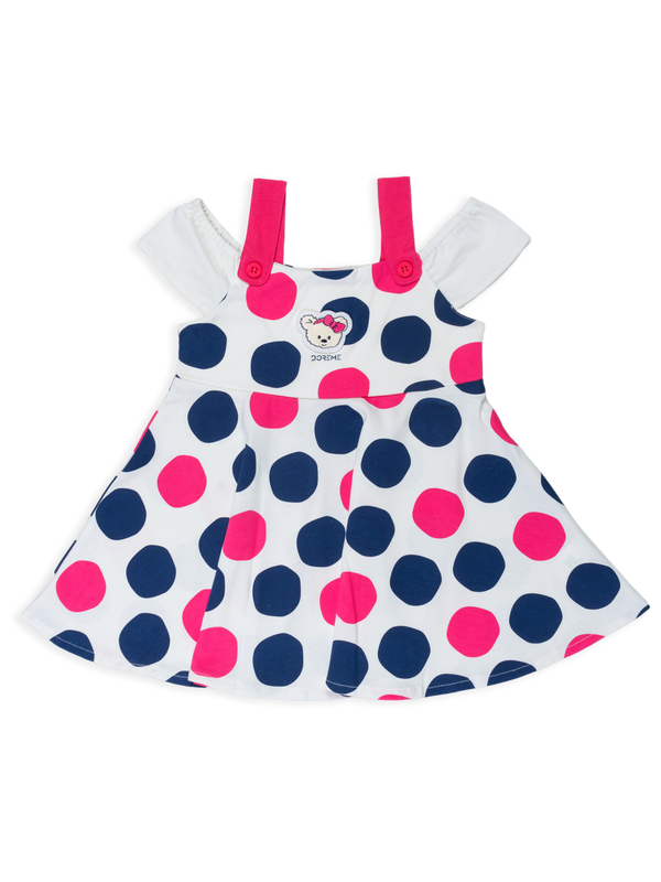 Baby Girl's Bear Patch Dress - Berry Pink