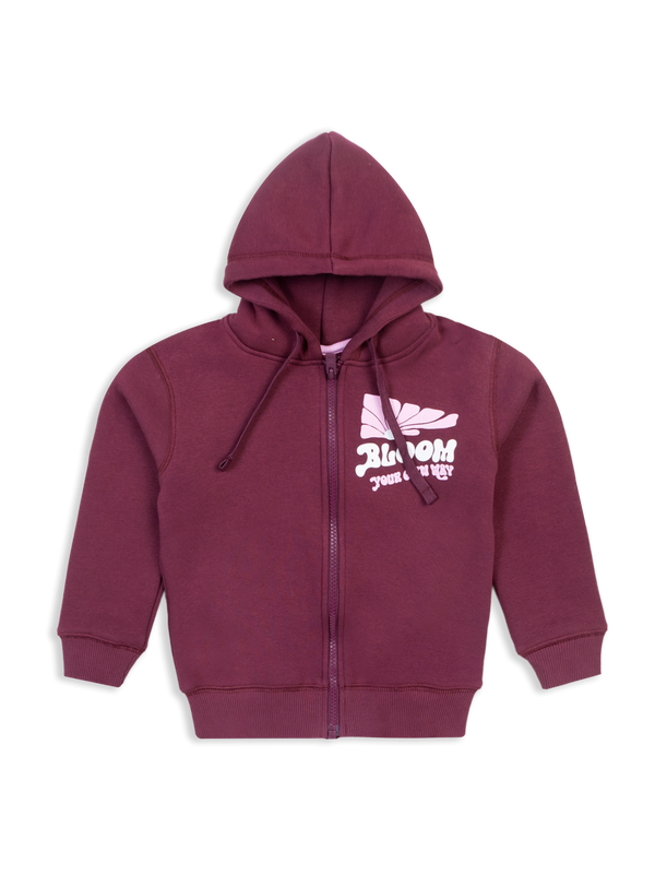 Girl's Fleece Hoodie - Bliss Burgundy