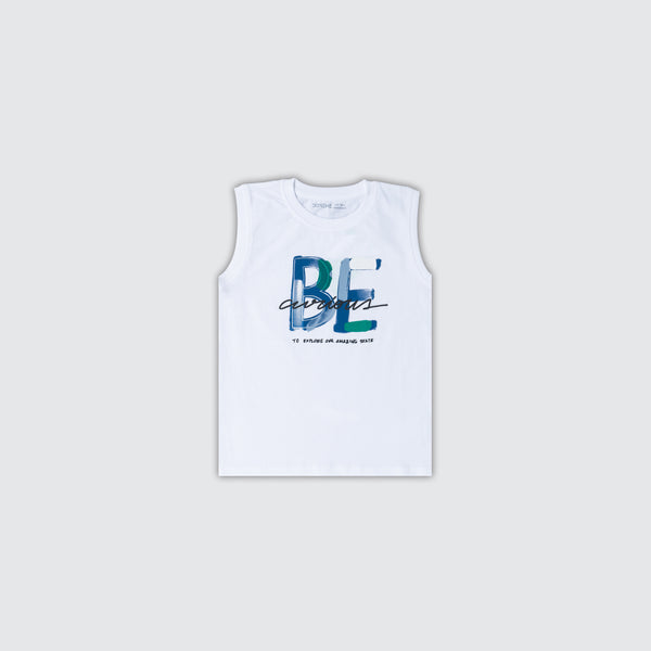 Boy's Sleeveless T-Shirt - White