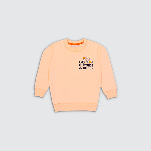 Boy's Terry Printed Sweatshirt - Street Peach