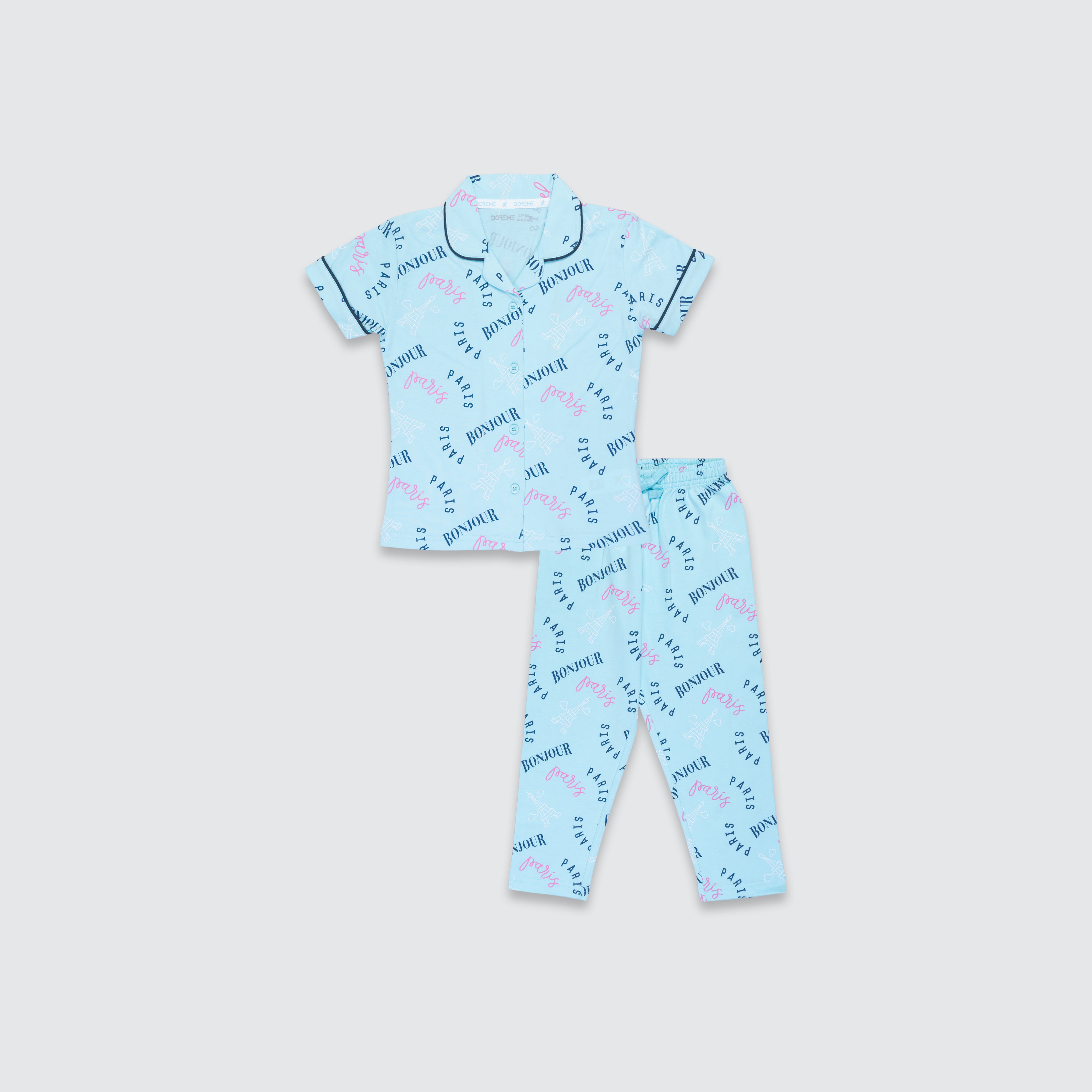 Doreme Deals Doreme Night Dress Girls Pyjama Set Super Blue
