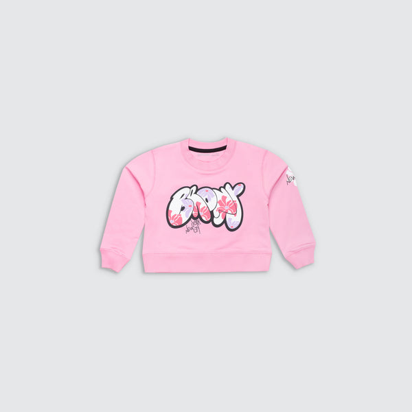 Girl's Apex Crop Sweatshirt - Fun Pink