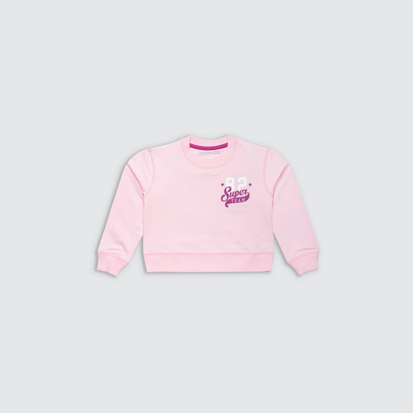 Girl's Apex Crop Sweatshirt - Baby Pink