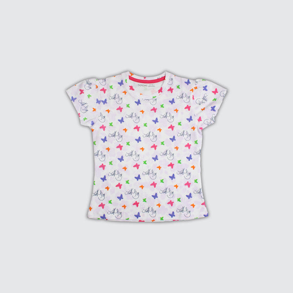 Girls T-Shirt - Butterfly Print