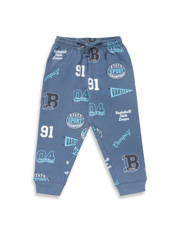 Boy's Fr. Terry All Over Print Joggers - Whale Blue