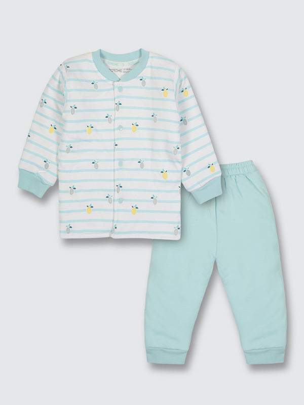 Newborn Padded Suit  - Turk Blue