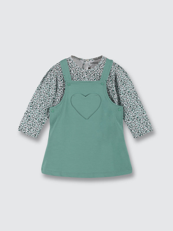 Baby Girl's Combined T Shirt Dress - Cremede Menthe