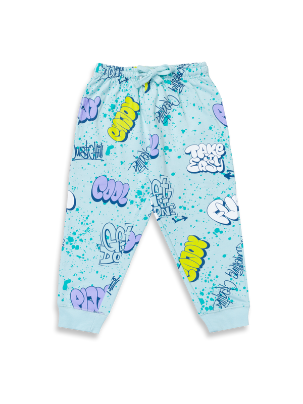 Boy's Fr. Terry All Over Print Joggers - Cruise Green