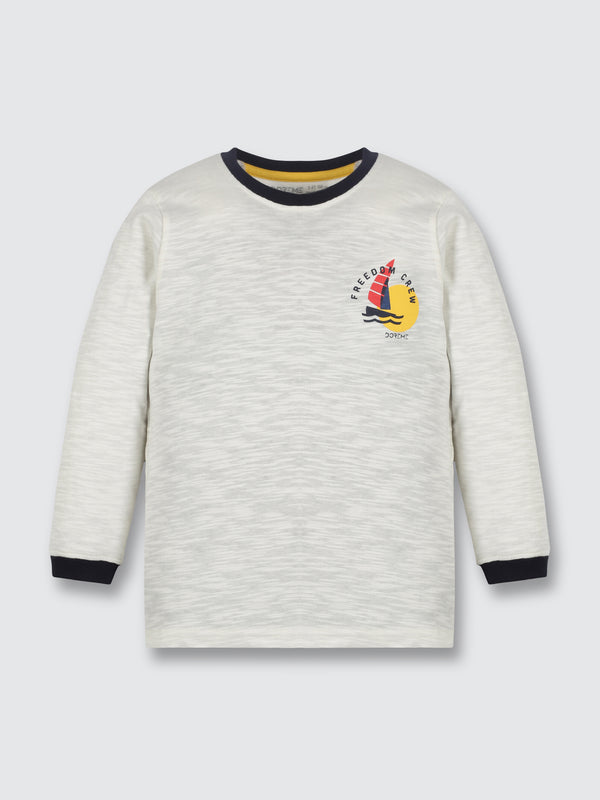 Baby Boys Long Sleeve T-Shirt - Chiffon White