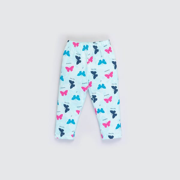 Girl's All Over Print Capri - United Green