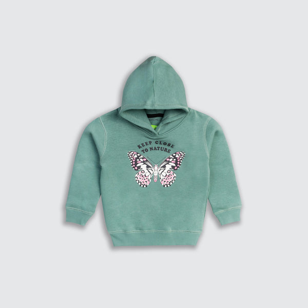 Girls Hoodie - Kelp Green