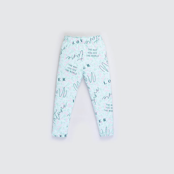 Girl's All Over Print Leggings - United Green