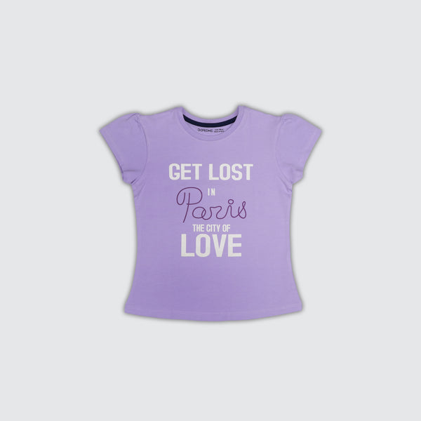 Baby Girls Stretch Printed T-Shirt - Floral Lilac