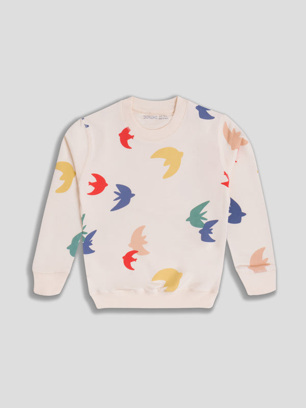 Girl's Apex All Over Print Sweatshirt - Hawk Oat