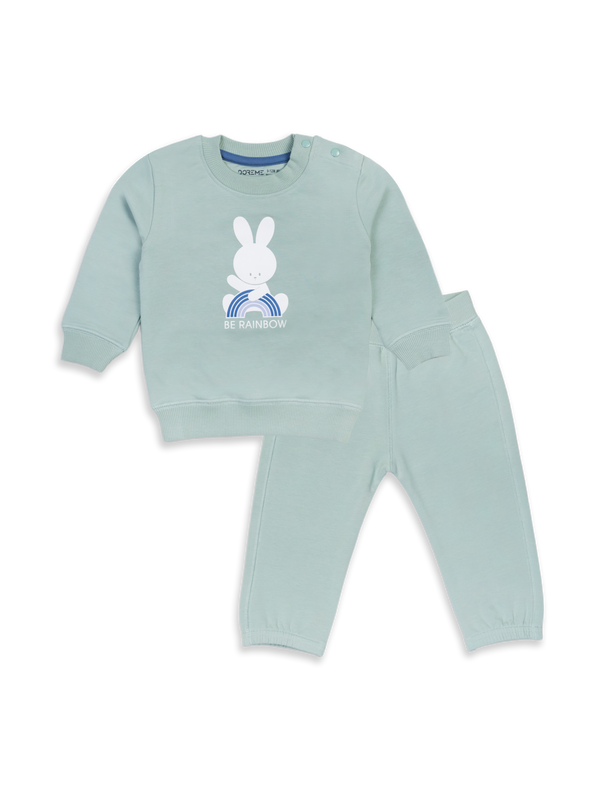 Newborn Padded Suit  - Bunny Green