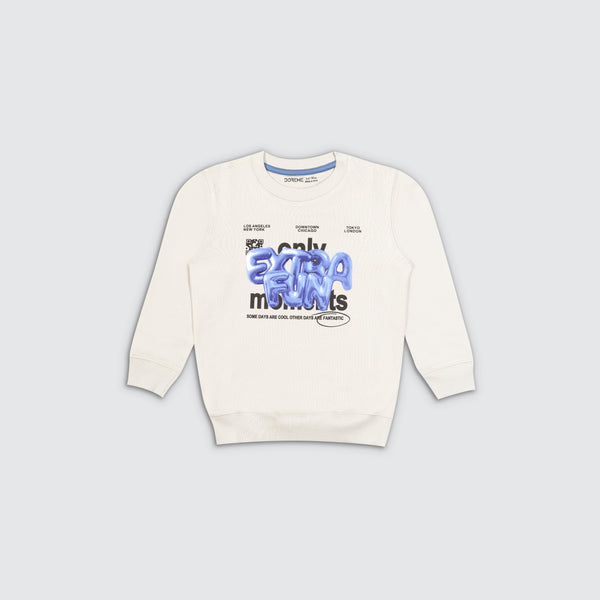 Boy's Terry Printed Sweatshirt - Fun Grey