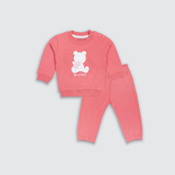 Baby Padded Suit  - Bunny Coral
