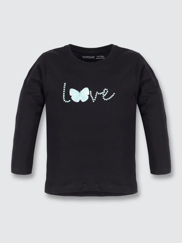 Girls T-Shirt - Jet Black
