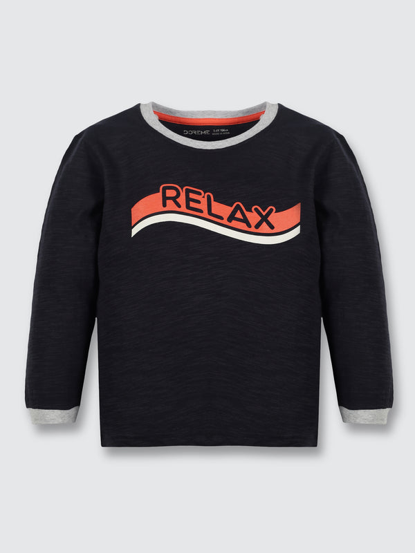 Baby Boys Long Sleeve T-Shirt - Denim Blue